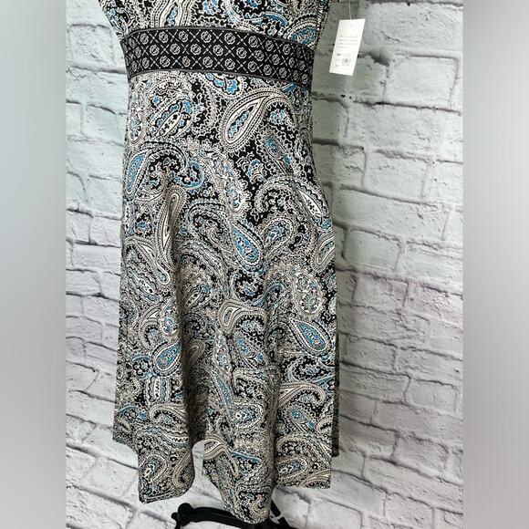 Croft and borrow sleeveless paisley A line dress size 10 petite new with tag - Picture 3 of 10